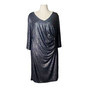 Regal Shimmer Sparkle Frosted Formal Dress Size 18W Retro Glam Modern Royalty